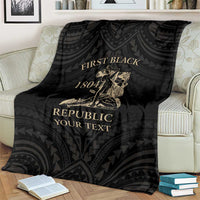 Personalized Haiti First Black Republic Blanket Negre Marron With Map And Flag