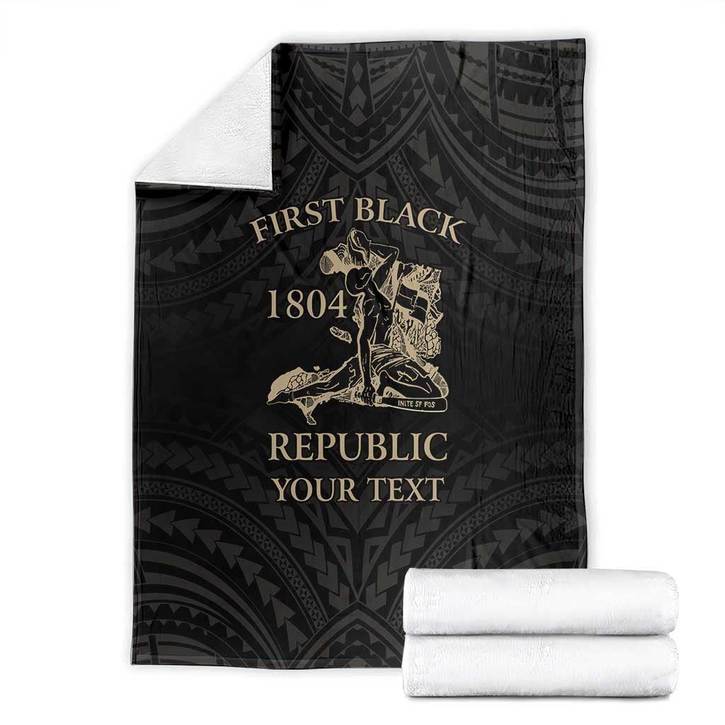 Personalized Haiti First Black Republic Blanket Negre Marron With Map And Flag