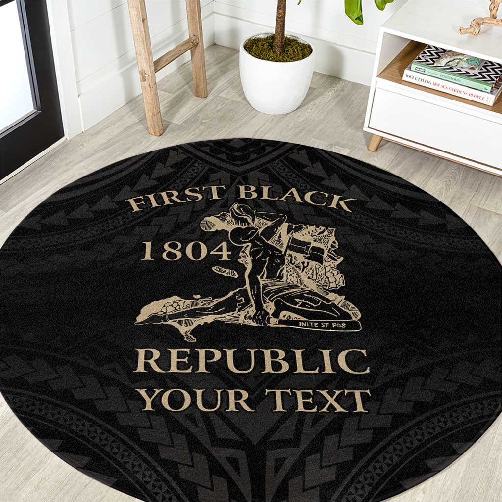 Personalized Haiti First Black Republic Round Carpet Negre Marron With Map And Flag