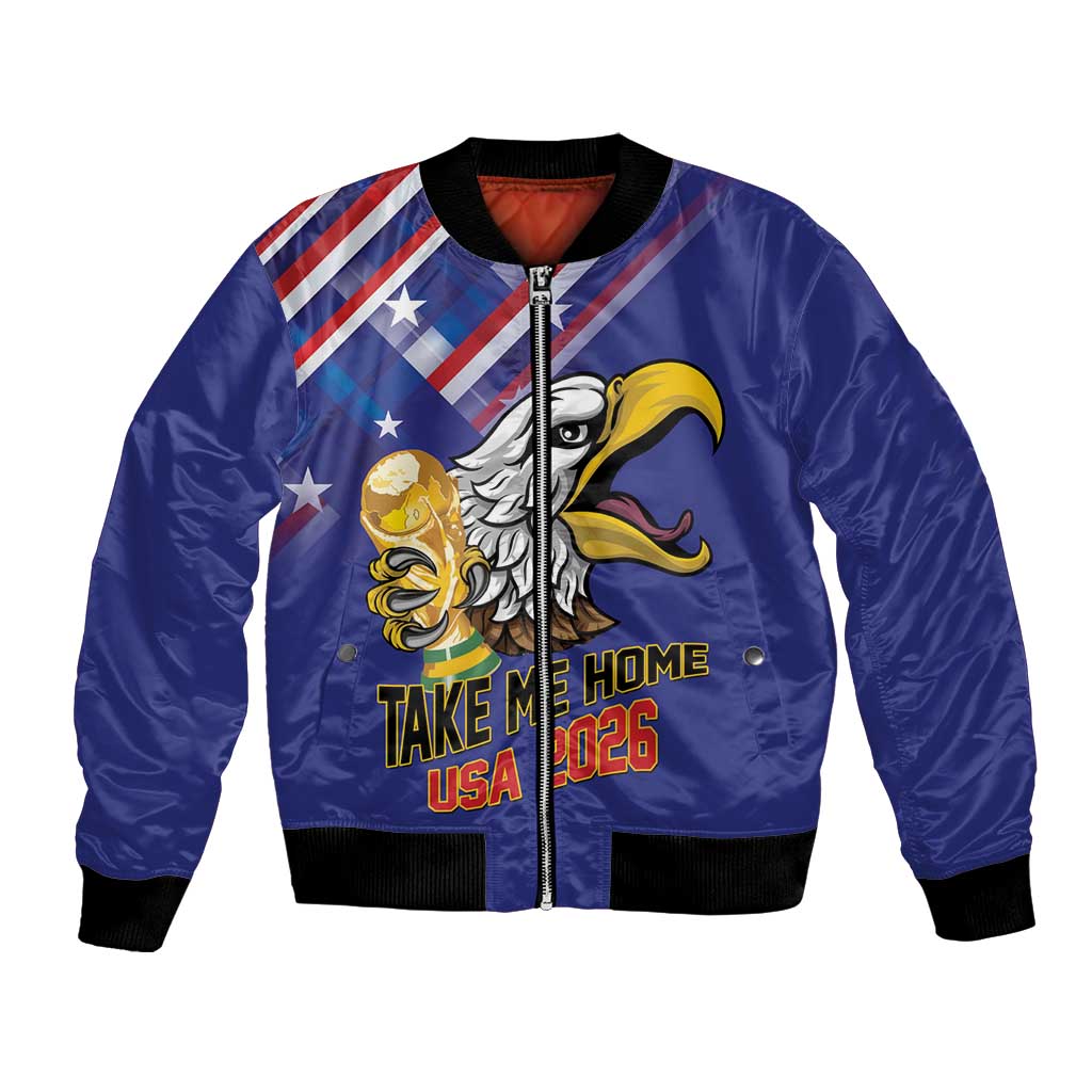 United States 2026 Personalized Bomber Jacket Take Me Home Soccer Blue