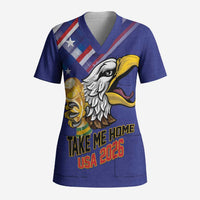 United States 2026 Personalized Scrub Top Take Me Home Soccer Blue