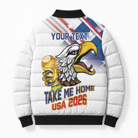 United States 2026 Personalized Bomber Puffer Jacket Take Me Home Soccer White