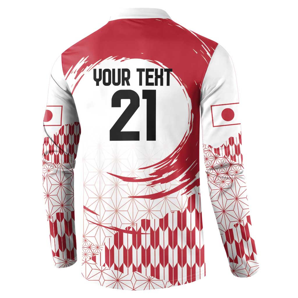 Red and white button sweatshirt with back number 21 graphic and flag sleeve prints