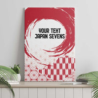 Canvas wall art featuring red-and-white graphic pattern with “YOUR TEXT JAPAN SEVENS”