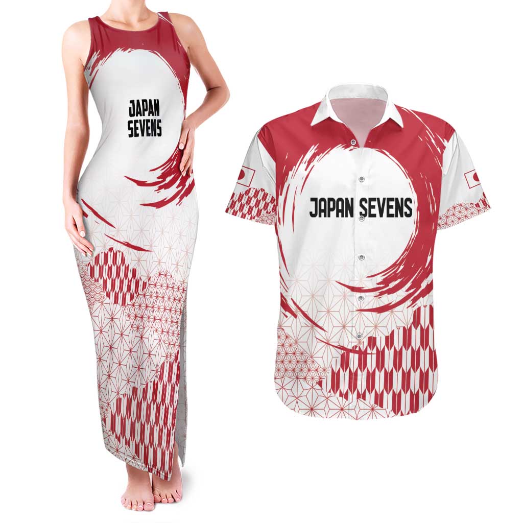 Custom Japan Sevens Couples Matching Tank Maxi Dress and Hawaiian Shirt Japanese Rising Sun with Hemp Leaf Pattern LT9 - Wonder Print Shop