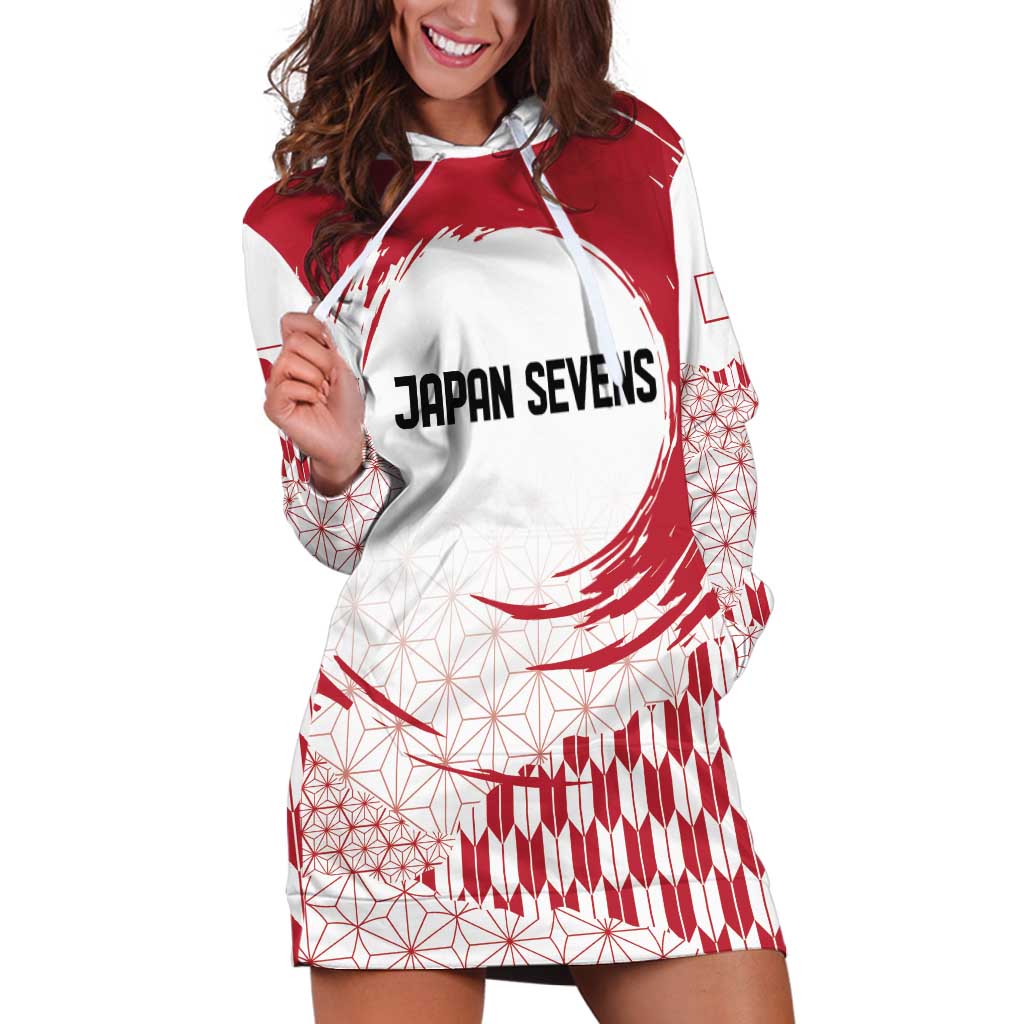 Custom Japan Sevens Hoodie Dress Japanese Rising Sun with Hemp Leaf Pattern - Wonder Print Shop