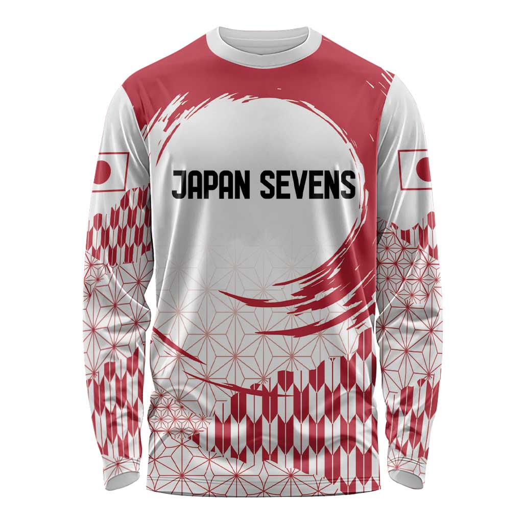 Custom Japan Sevens Long Sleeve Shirt Japanese Rising Sun with Hemp Leaf Pattern - Wonder Print Shop