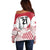 Custom Japan Sevens Off Shoulder Sweater Japanese Rising Sun with Hemp Leaf Pattern - Wonder Print Shop