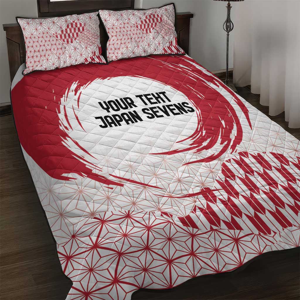 Custom Japan Sevens Quilt Bed Set Japanese Rising Sun with Hemp Leaf Pattern - Wonder Print Shop