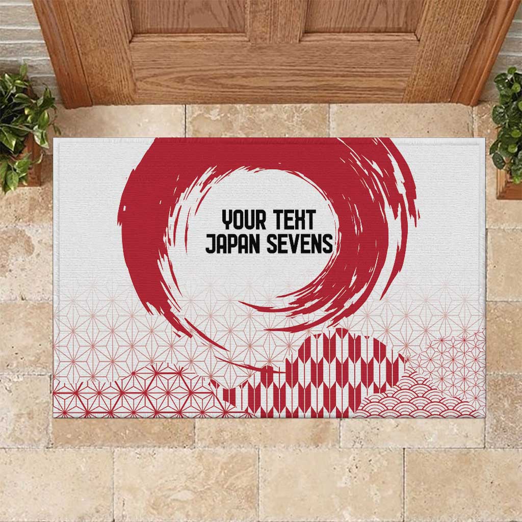 Custom Japan Sevens Rubber Doormat Japanese Rising Sun with Hemp Leaf Pattern - Wonder Print Shop