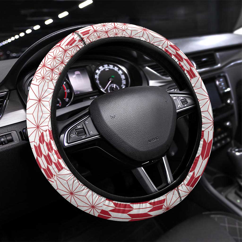 Japan Sevens Steering Wheel Cover Japanese Rising Sun with Hemp Leaf Pattern - Wonder Print Shop