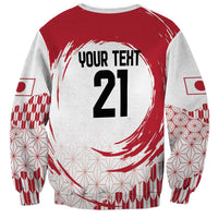 Unisex crewneck sweatshirt, red and white graphic with 'Your Text' and number 21