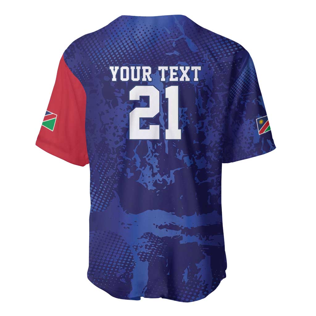 Namibia Cricket Custom Baseball Jersey Coat of arms Namibian Pattern - Wonder Print Shop
