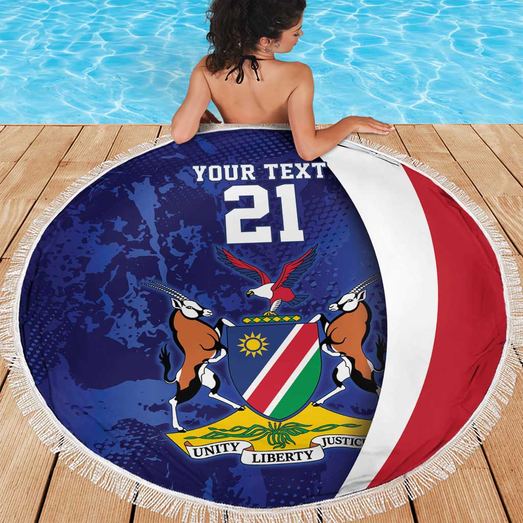 Namibia Cricket Custom Beach Blanket Coat of arms Namibian Pattern - Wonder Print Shop