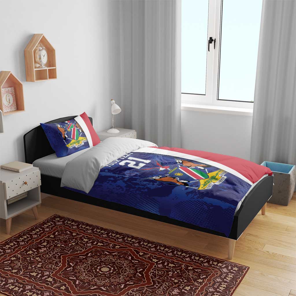 Namibia Cricket Custom Bedding Set Coat of arms Namibian Pattern - Wonder Print Shop