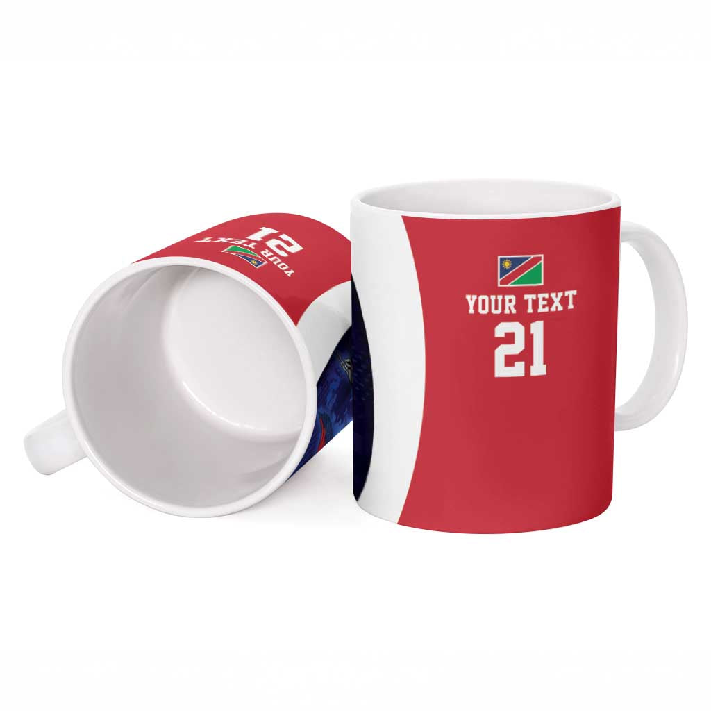 Namibia Cricket Custom Ceramic Mug Coat of arms Namibian Pattern - Wonder Print Shop