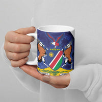 Namibia Cricket Custom Ceramic Mug Coat of arms Namibian Pattern - Wonder Print Shop