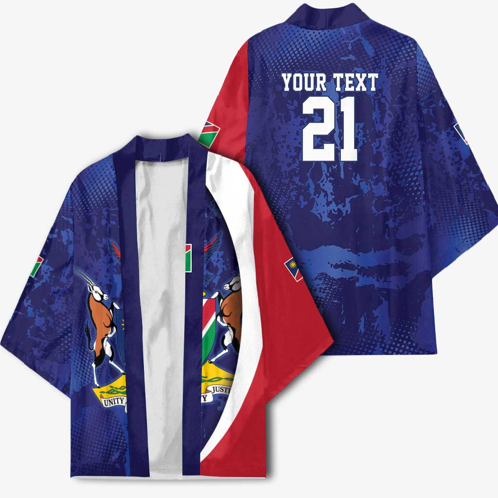 Namibia Cricket Custom Kimono Coat of arms Namibian Pattern - Wonder Print Shop