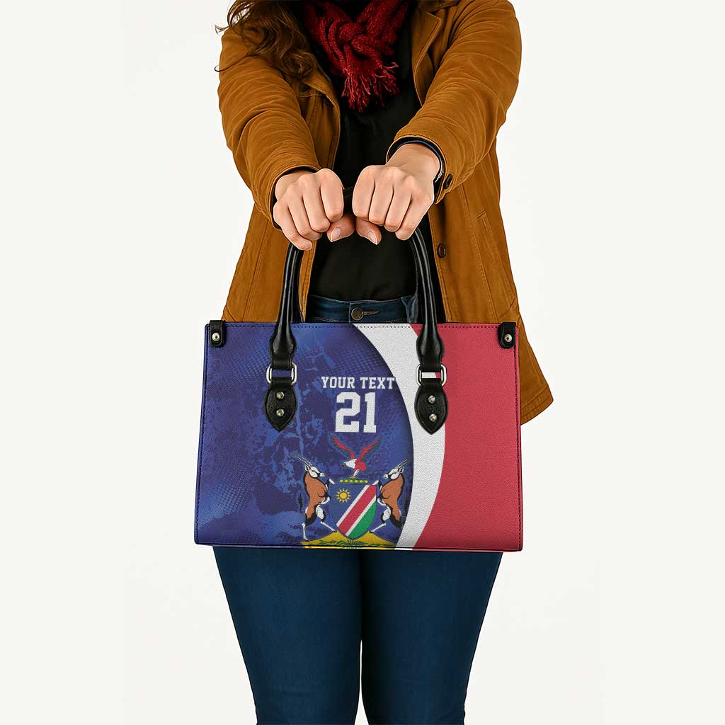Namibia Cricket Custom Leather Bag Coat of arms Namibian Pattern - Wonder Print Shop