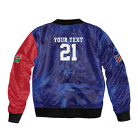 Namibia Cricket Custom Sleeve Zip Bomber Jacket Coat of arms Namibian Pattern - Wonder Print Shop