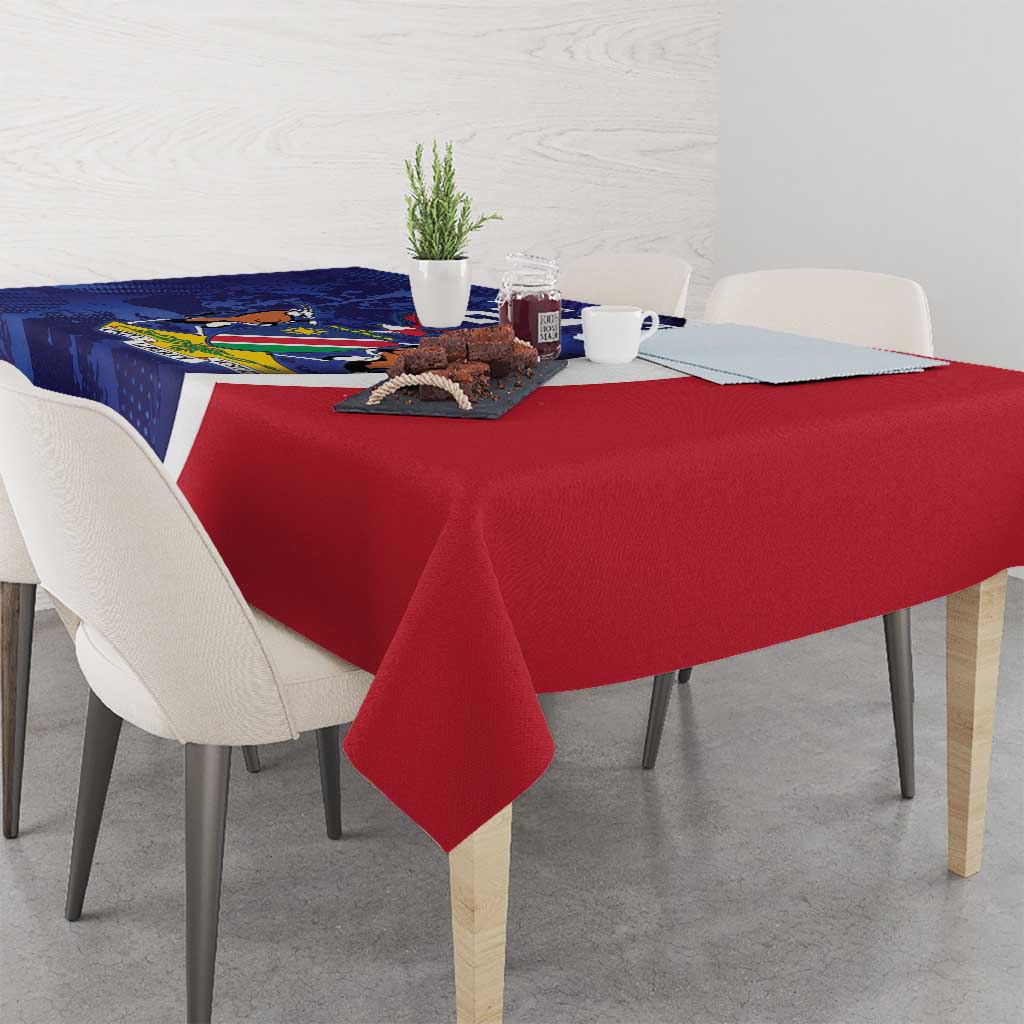Namibia Cricket Custom Tablecloth Coat of arms Namibian Pattern - Wonder Print Shop