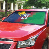 Namibia Cricket Custom Auto Sun Shade Namibian Gold Sun Flag Motif - Wonder Print Shop