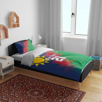 Namibia Cricket Custom Bedding Set Namibian Gold Sun Flag Motif - Wonder Print Shop