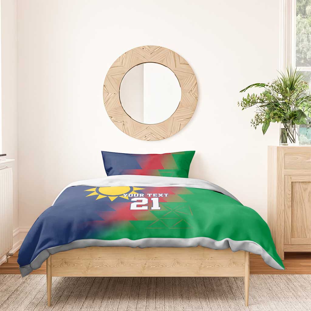 Namibia Cricket Custom Bedding Set Namibian Gold Sun Flag Motif - Wonder Print Shop