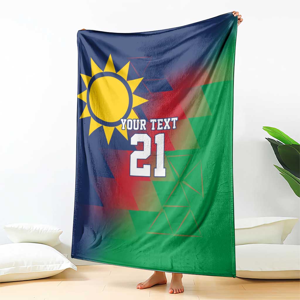 Namibia Cricket Custom Blanket Namibian Gold Sun Flag Motif - Wonder Print Shop