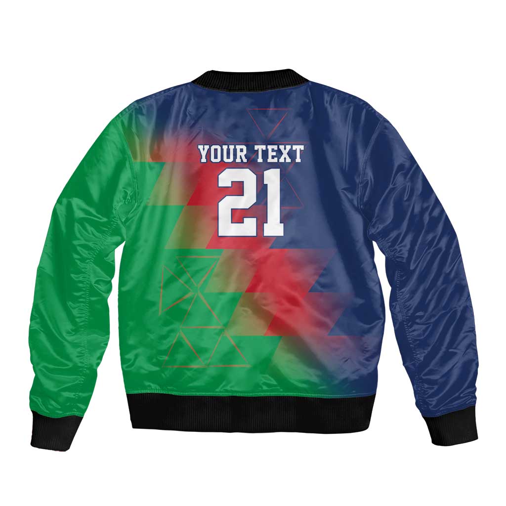 Namibia Cricket Custom Bomber Jacket Namibian Gold Sun Flag Motif - Wonder Print Shop