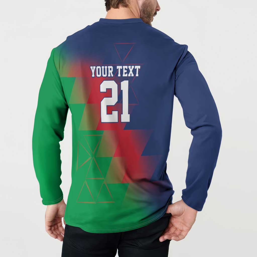 Namibia Cricket Custom Button Sweatshirt Namibian Gold Sun Flag Motif - Wonder Print Shop