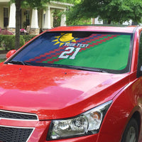 Namibia Cricket Custom Auto Sun Shade Namibian Sporty Pattern Flag Motif - Wonder Print Shop
