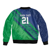 Namibia Cricket Custom Bomber Jacket Namibian Sporty Pattern Flag Motif - Wonder Print Shop