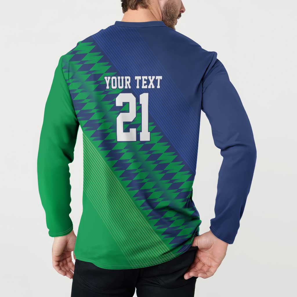 Namibia Cricket Custom Button Sweatshirt Namibian Sporty Pattern Flag Motif - Wonder Print Shop