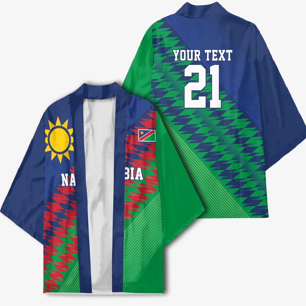 Namibia Cricket Custom Kimono Namibian Sporty Pattern Flag Motif - Wonder Print Shop