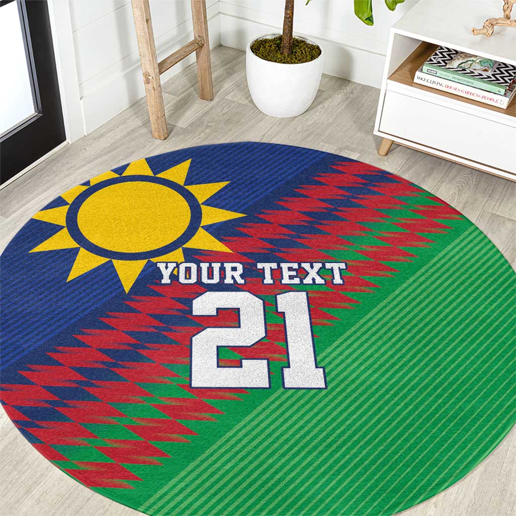 Namibia Cricket Custom Round Carpet Namibian Sporty Pattern Flag Motif - Wonder Print Shop