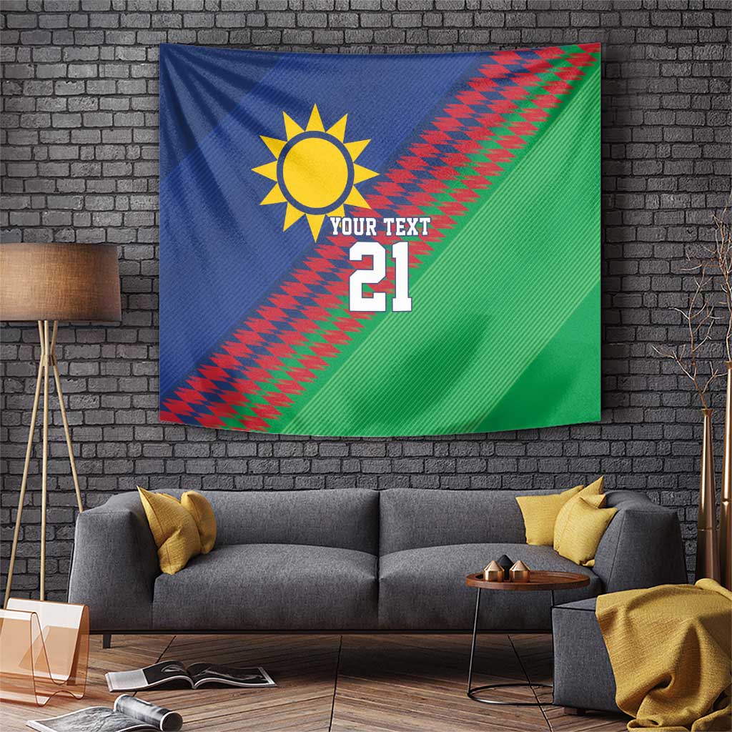 Namibia Cricket Custom Tapestry Namibian Sporty Pattern Flag Motif - Wonder Print Shop