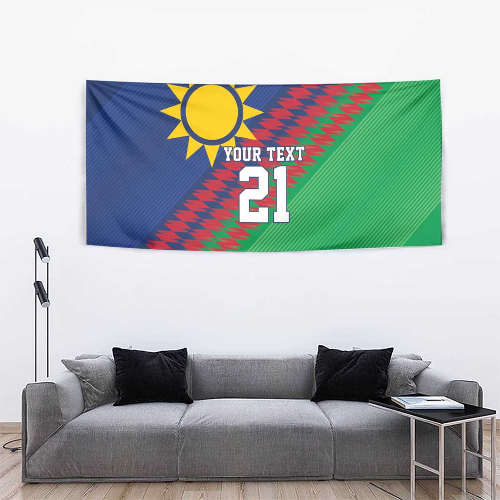 Namibia Cricket Custom Tapestry Namibian Sporty Pattern Flag Motif - Wonder Print Shop