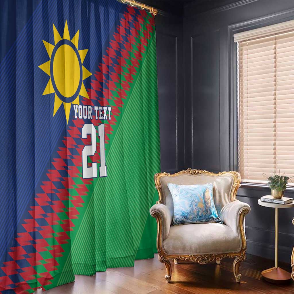 Namibia Cricket Custom Window Curtain Namibian Sporty Pattern Flag Motif - Wonder Print Shop