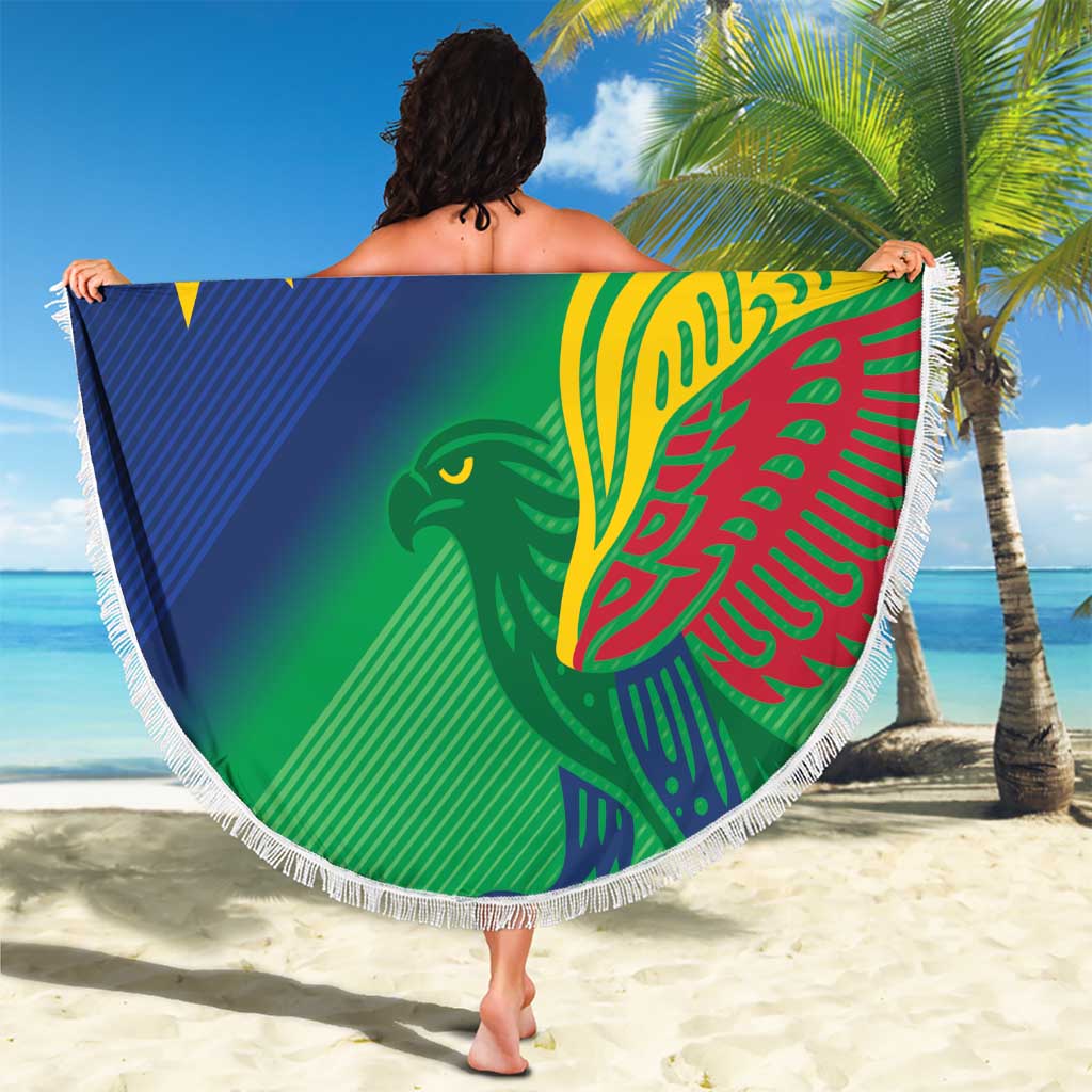Namibia Rugby Custom Beach Blanket Welwitschias African Fish Eagle - Wonder Print Shop