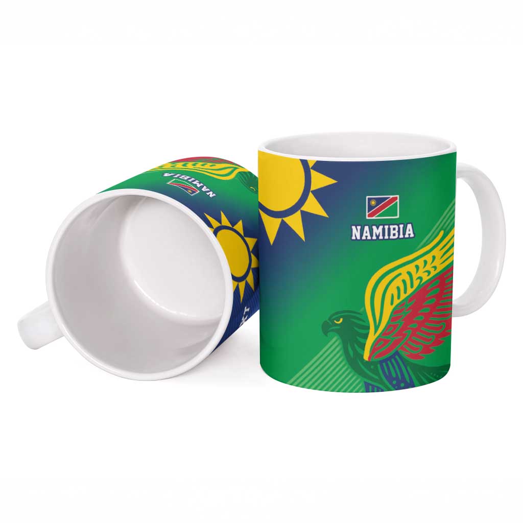 Namibia Rugby Custom Ceramic Mug Welwitschias African Fish Eagle - Wonder Print Shop