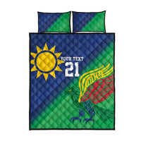 Namibia Rugby Custom Quilt Bed Set Welwitschias African Fish Eagle - Wonder Print Shop