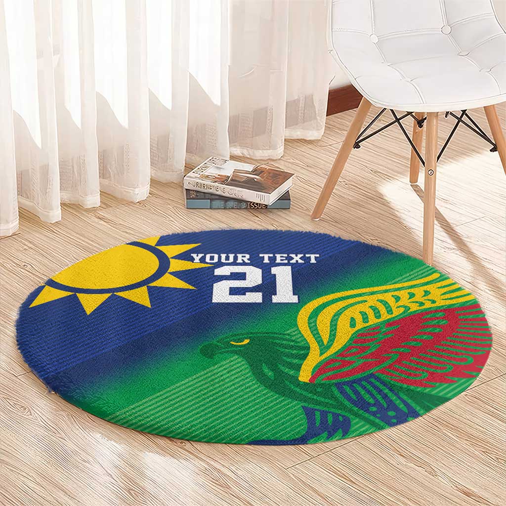 Namibia Rugby Custom Round Carpet Welwitschias African Fish Eagle - Wonder Print Shop