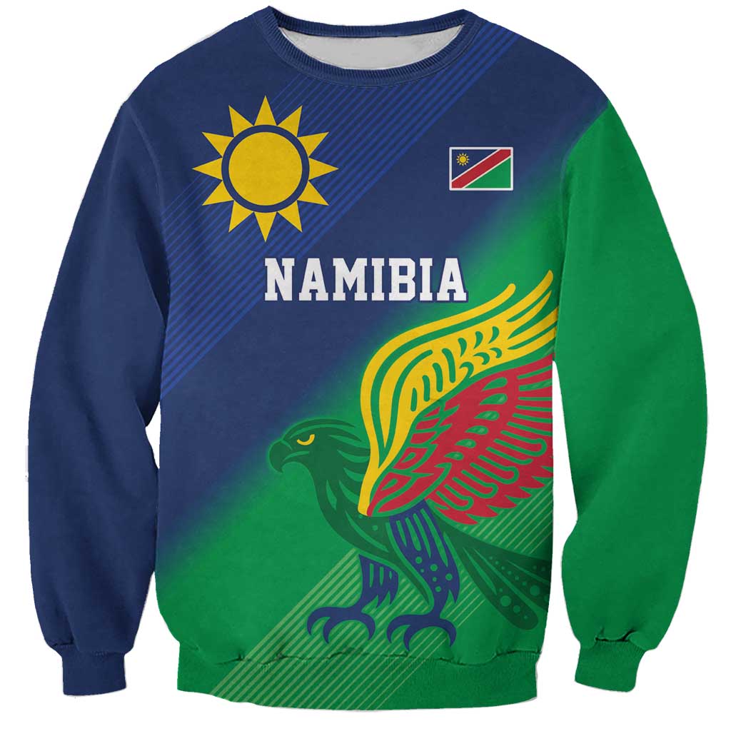 Namibia Rugby Custom Sweatshirt Welwitschias African Fish Eagle - Wonder Print Shop