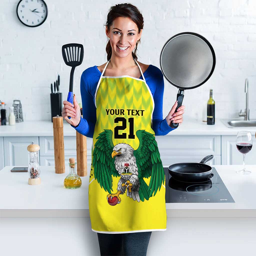 Nigeria Cricket Custom Apron Najeriya Yellow Greens Eagle - Wonder Print Shop