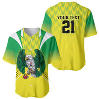 Nigeria Cricket Custom Baseball Jersey Najeriya Yellow Greens Eagle - Wonder Print Shop