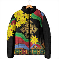 Eritrea Meskel Padded Jacket Eritrean Tribal Meskel Daisy Flag Inspired