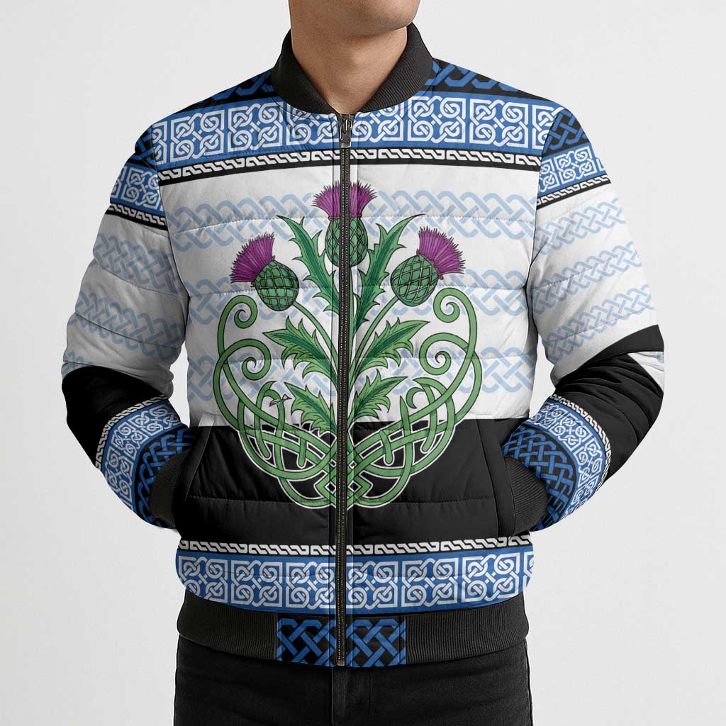 Scotland Celtic Knot Bomber Puffer Jacket Celtic Nation Heritage Pride - Wonder Print Shop