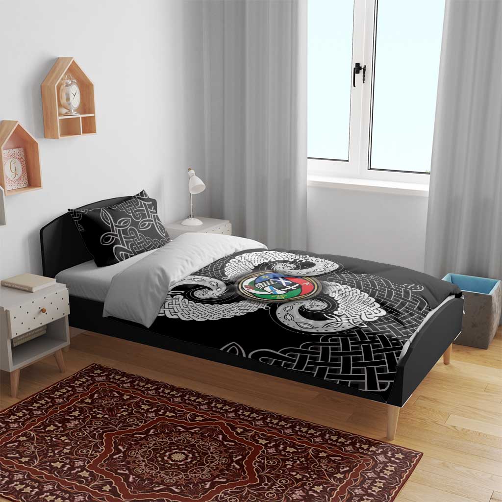 Six Celtic Countries Heritage Bedding Set Black Celtic Knot Triskelion - Wonder Print Shop