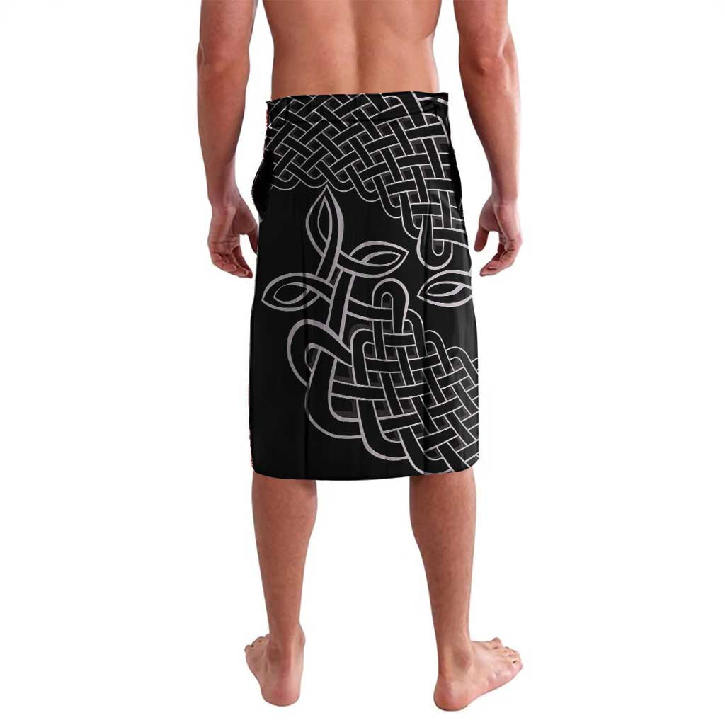 Six Celtic Countries Heritage Lavalava Black Celtic Knot Triskelion - Wonder Print Shop